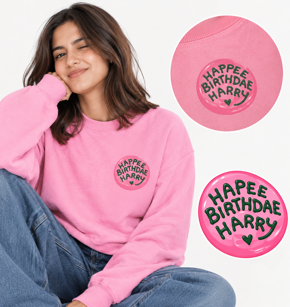 Happy Birthday Harry Oversized Sweatshirt